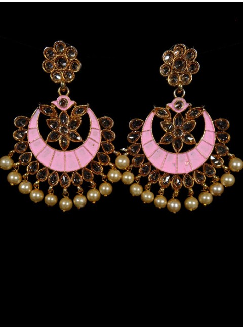 Reverse Ad Earrings With Meenakari Work